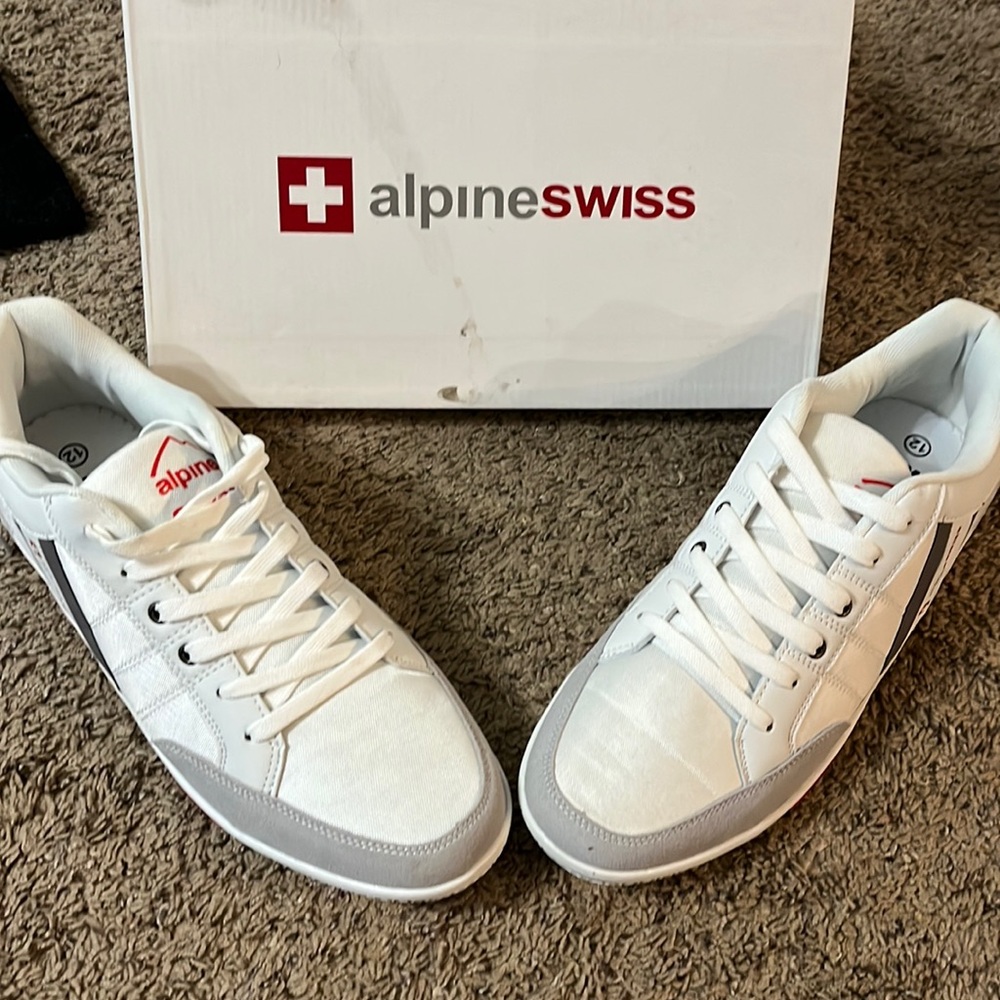 ALPINE SWISS STEFAN RETRO SNEAKER | WHITE | MENS SIZE 12